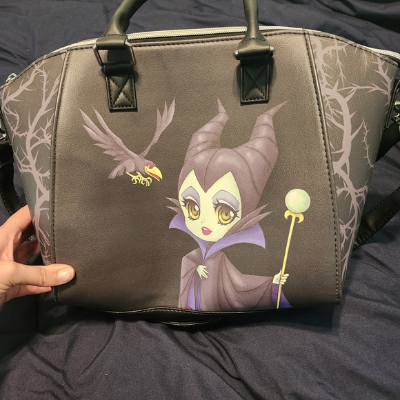 Loungefly Handbags - Loungefly Gray Maleficent Satchel Bag